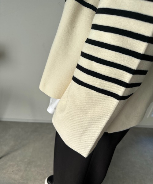 un dix cors（アンディコール）の「スタンドジップゆるニット（ニット/セーター・レディース・ブラック/オフホワイト/ライトグレー/ピンク・FREE）」の20枚目の写真