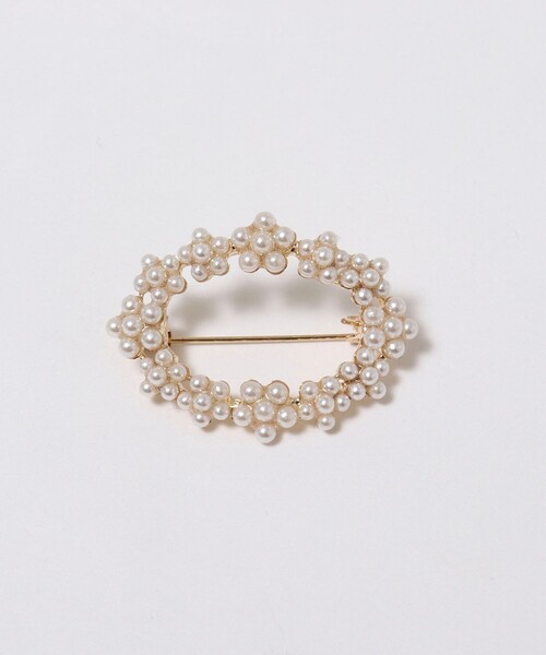 NOLLEY’S(ノーリーズ)の「サークルミニフラワーブローチ(ブローチ/コサージュ・レディース・オフホワイト/クリア・FREE)」の2枚目の写真