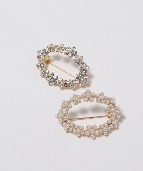 NOLLEY’S(ノーリーズ)の「サークルミニフラワーブローチ(ブローチ/コサージュ・レディース・オフホワイト/クリア・FREE)」の4枚目の写真