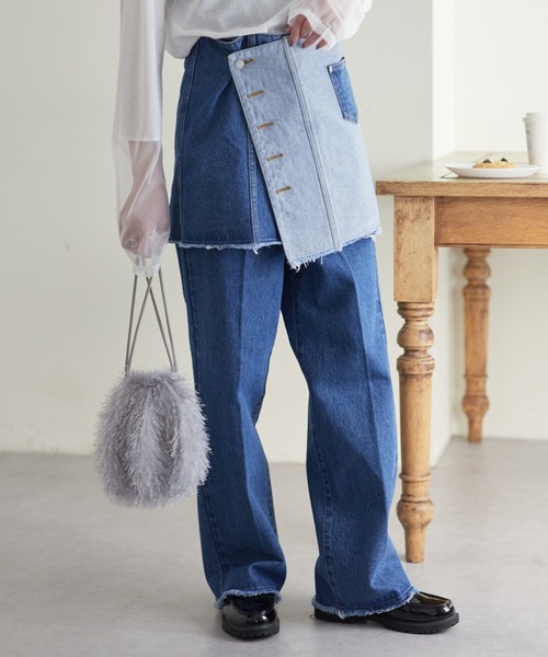 WILLOW（ウィロー）の「【willow】マルチウェイデニムラップスカート（デニムスカート・レディース・ブルー・ONE SIZE）」の3枚目の写真