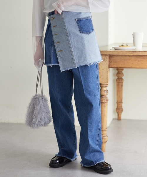 WILLOW（ウィロー）の「【willow】マルチウェイデニムラップスカート（デニムスカート・レディース・ブルー・ONE SIZE）」の2枚目の写真