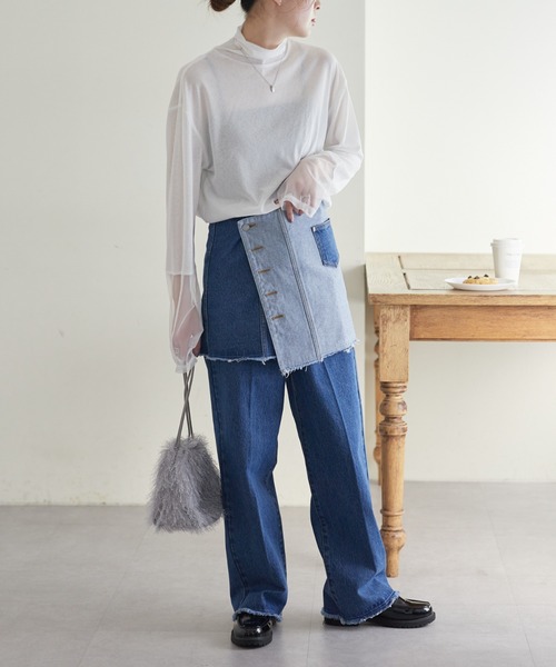 WILLOW（ウィロー）の「【willow】マルチウェイデニムラップスカート（デニムスカート・レディース・ブルー・ONE SIZE）」の7枚目の写真