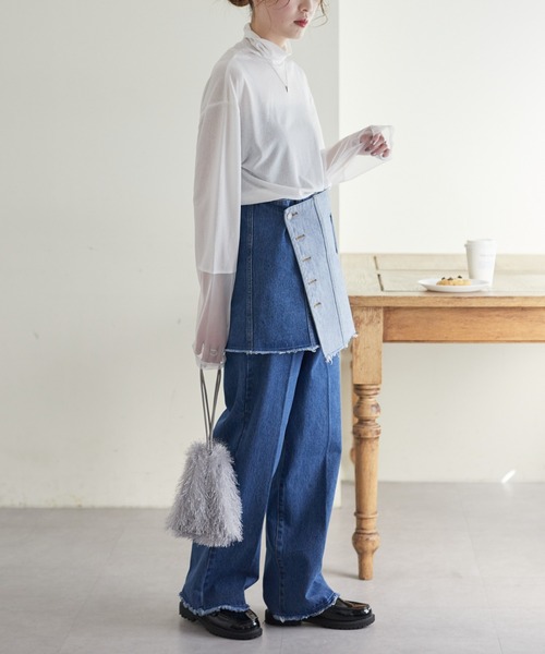 WILLOW（ウィロー）の「【willow】マルチウェイデニムラップスカート（デニムスカート・レディース・ブルー・ONE SIZE）」の8枚目の写真