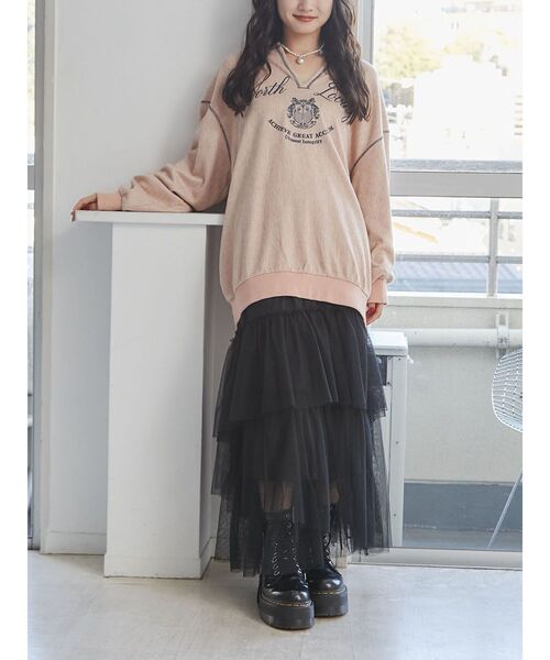 jouetie（ジュエティ）の「ニットライクロゴプルオーバー（Tシャツ/カットソー・レディース・ピンク/グレー/ブラック・MEDIUM）」の6枚目の写真