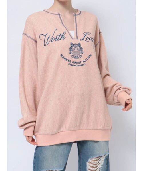 jouetie（ジュエティ）の「ニットライクロゴプルオーバー（Tシャツ/カットソー・レディース・ピンク/グレー/ブラック・MEDIUM）」の19枚目の写真