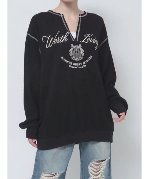 jouetie（ジュエティ）の「ニットライクロゴプルオーバー（Tシャツ/カットソー・レディース・ピンク/グレー/ブラック・MEDIUM）」の20枚目の写真