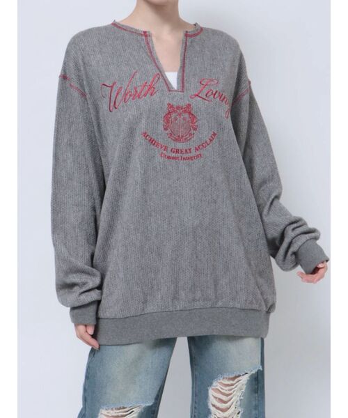 jouetie（ジュエティ）の「ニットライクロゴプルオーバー（Tシャツ/カットソー・レディース・ピンク/グレー/ブラック・MEDIUM）」の22枚目の写真