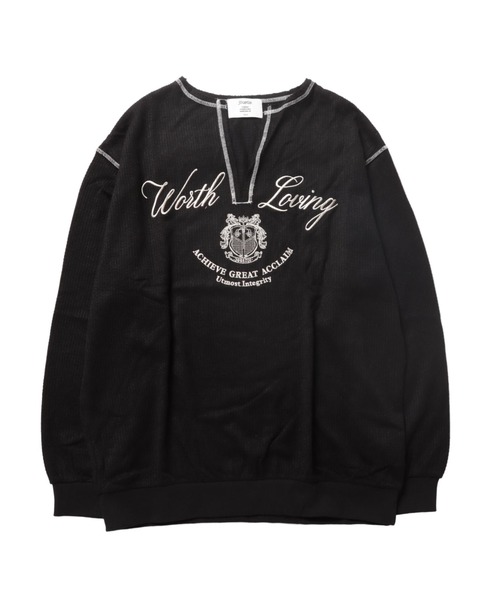 jouetie（ジュエティ）の「ニットライクロゴプルオーバー（Tシャツ/カットソー・レディース・ピンク/グレー/ブラック・MEDIUM）」の2枚目の写真