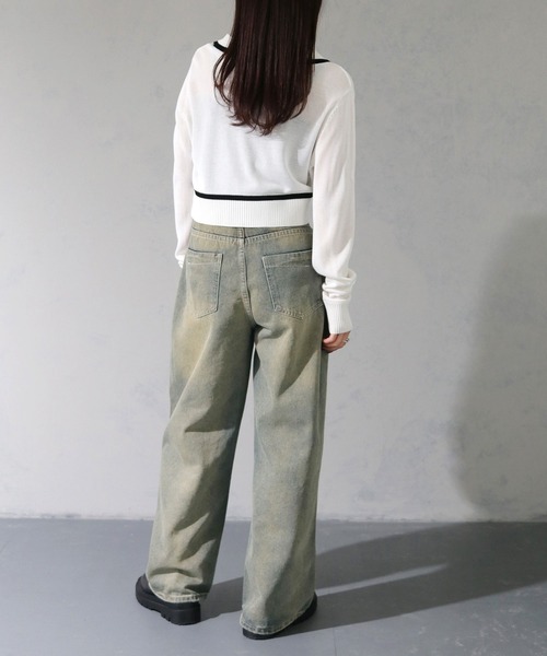 cheriella(シェリエラ)の「【cheriella】WEB限定深Vネック配色ラインプルオーバー WEB LIMITED DEEP V CONTRAST LINE PULLOVER(ニット/セーター・レディース・オフホワイト/チャコールグレー/ブラック・M)」の12枚目の写真