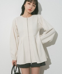 VANNIE U | ダブルジップペプラムスウェット(スウェット)