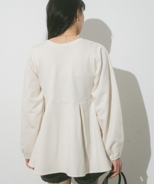 VANNIE U（ヴァニーユー）の「ダブルジップペプラムスウェット（スウェット・レディース・アイボリー/ブラック・FREE）」の9枚目の写真