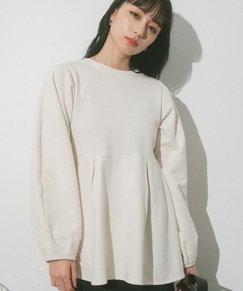 VANNIE U（ヴァニーユー）の「ダブルジップペプラムスウェット（スウェット・レディース・アイボリー/ブラック・FREE）」の16枚目の写真