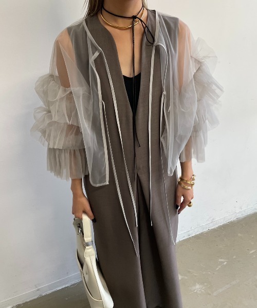 AIC.（エーアイシー）の「2WAYチュールフリルスリーブボレロ/トップス