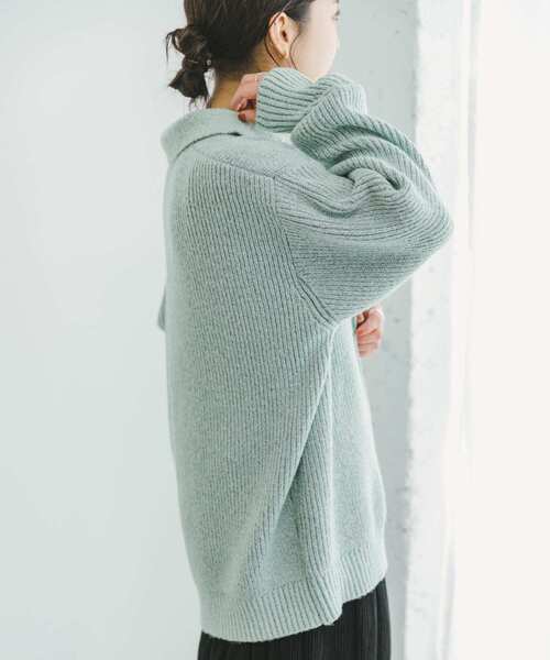 ITEMS URBANRESEARCH（アイテムズ アーバンリサーチ）の「メランジポロカーディガン（ニット/セーター・レディース・ネイビー/ミント・FREE）」の7枚目の写真