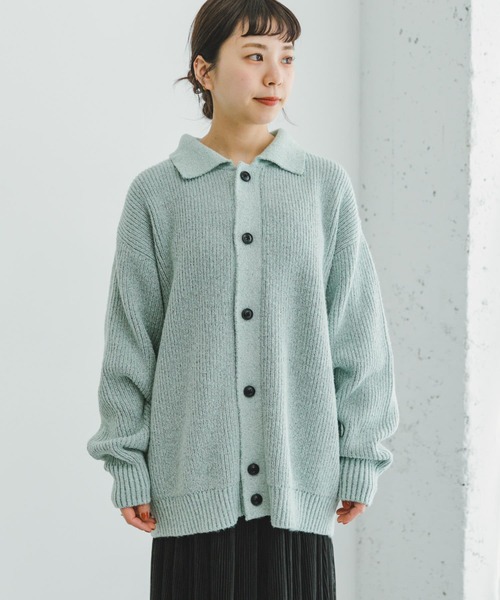 ITEMS URBANRESEARCH（アイテムズ アーバンリサーチ）の「メランジポロカーディガン（ニット/セーター・レディース・ネイビー/ミント・FREE）」の17枚目の写真