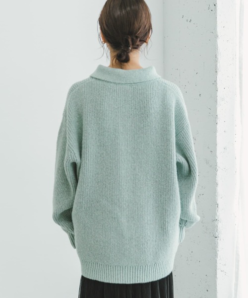 ITEMS URBANRESEARCH（アイテムズ アーバンリサーチ）の「メランジポロカーディガン（ニット/セーター・レディース・ネイビー/ミント・FREE）」の19枚目の写真