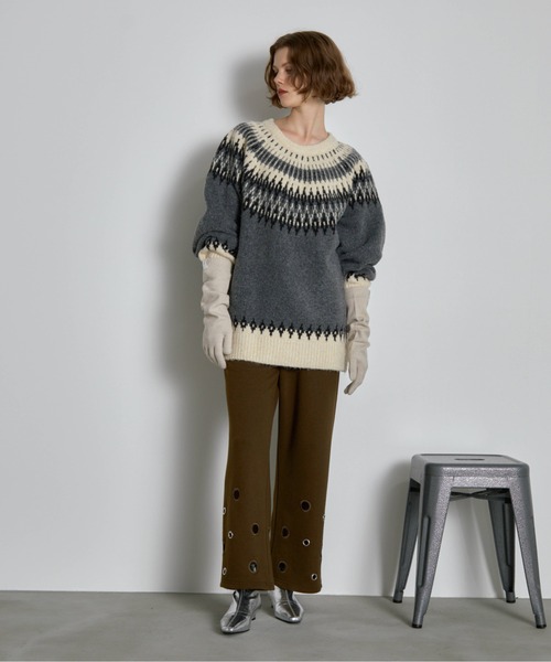 THE YOn（ザヨン）の「アイレットヘムスウェットイージーパンツ（スウェットパンツ・レディース・アイボリー/グレー/ライム/ネイビー/ブラウン/セージグリーン・FREE）」の9枚目の写真