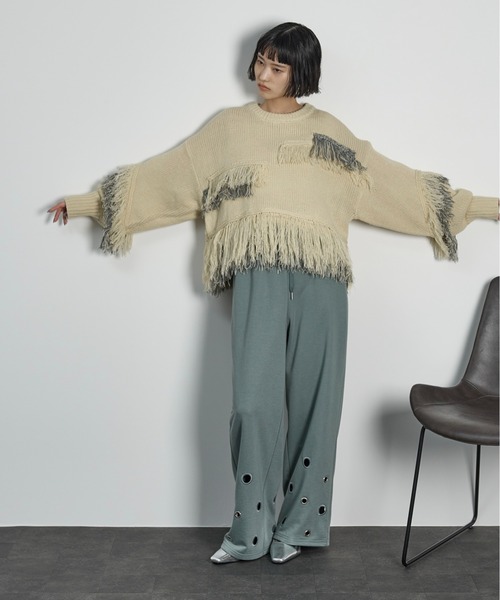 THE YOn（ザヨン）の「アイレットヘムスウェットイージーパンツ（スウェットパンツ・レディース・アイボリー/グレー/ライム/ネイビー/ブラウン/セージグリーン・FREE）」の17枚目の写真