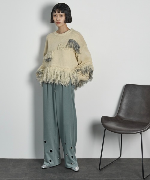 THE YOn（ザヨン）の「アイレットヘムスウェットイージーパンツ（スウェットパンツ・レディース・アイボリー/グレー/ライム/ネイビー/ブラウン/セージグリーン・FREE）」の16枚目の写真