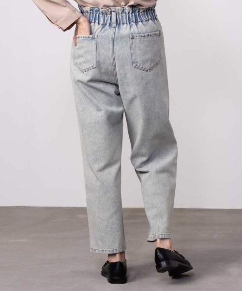 Mac-House（マックハウス）の「GOOD CREW グッドクルー ペーパーバッグデニム（デニムパンツ・レディース・ケミカルウォッシュ/サックスブルー系・S/M/L）」の6枚目の写真