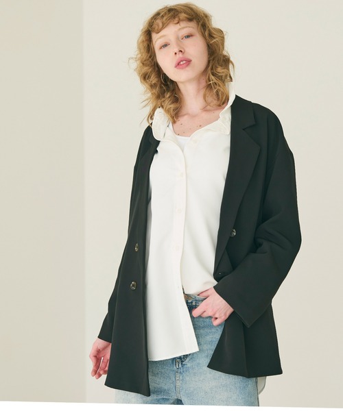 coca(coca)(コカ)の「オーバーサイズシャツ(シャツ/ブラウス・レディース・ホワイト/ライトピンク・L/M)」の7枚目の写真