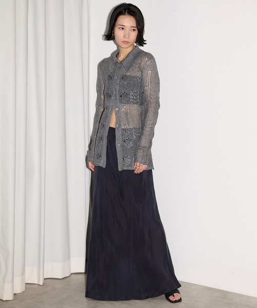 leimn（レイムン）の「メッシュニットポロシャツ（ポロシャツ・レディース・ホワイト/ブラック×ホワイト・M）」の3枚目の写真