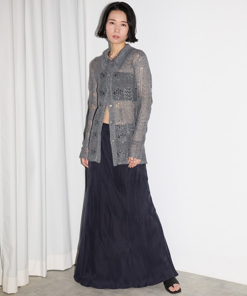 leimn（レイムン）の「メッシュニットポロシャツ（ポロシャツ・レディース・ホワイト/ブラック×ホワイト・M）」の5枚目の写真