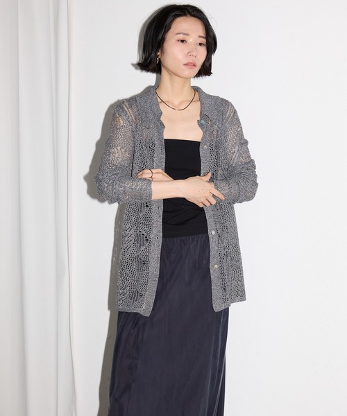 leimn（レイムン）の「メッシュニットポロシャツ（ポロシャツ・レディース・ホワイト/ブラック×ホワイト・M）」の20枚目の写真