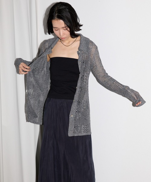 leimn（レイムン）の「メッシュニットポロシャツ（ポロシャツ・レディース・ホワイト/ブラック×ホワイト・M）」の22枚目の写真