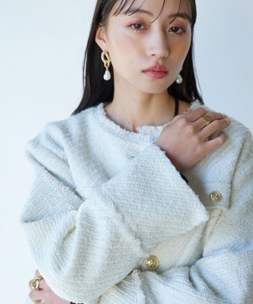 VIS（ビス）の「しずくメタルパールピアス（ピアス（両耳用）・レディース・ゴールド/シルバー・FREE）」の5枚目の写真