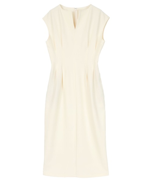 UR'S（ユアーズ）の「キーネックフレンチスリーブウエストタックワンピース（ワンピース・レディース・ブラック/ダークネイビー/グレイッシュベージュ/オフホワイト・S/M/L）」の21枚目の写真