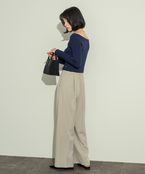 NEUNA（ヌナ）の「ハイウエストワイドスラックスパンツ（スラックス・レディース・グレー/ブラック/ベージュ・FREE）」の13枚目の写真