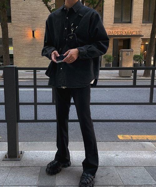 ASCLO（エジュクロ）の「[ASCLO MADE] Tension Semi Bootcut Slacks（スラックス・メンズ・ブラック/ベージュ/グレー/ブルー・SMALL/MEDIUM/LARGE）」の6枚目の写真