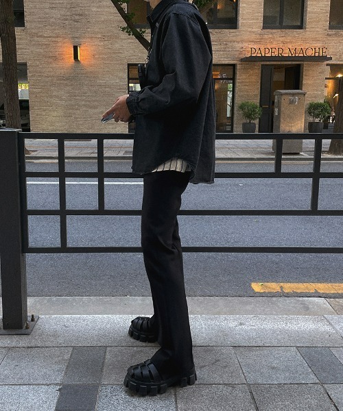 ASCLO（エジュクロ）の「[ASCLO MADE] Tension Semi Bootcut Slacks（スラックス・メンズ・ブラック/ベージュ/グレー/ブルー・SMALL/MEDIUM/LARGE）」の7枚目の写真