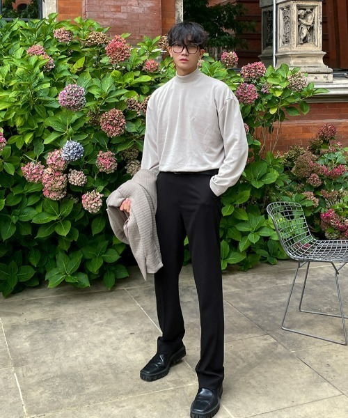 ASCLO（エジュクロ）の「[ASCLO MADE] Tension Semi Bootcut Slacks（スラックス・メンズ・ブラック/ベージュ/グレー/ブルー・SMALL/MEDIUM/LARGE）」の15枚目の写真