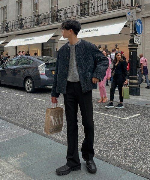 ASCLO（エジュクロ）の「[ASCLO MADE] Tension Semi Bootcut Slacks（スラックス・メンズ・ブラック/ベージュ/グレー/ブルー・SMALL/MEDIUM/LARGE）」の11枚目の写真