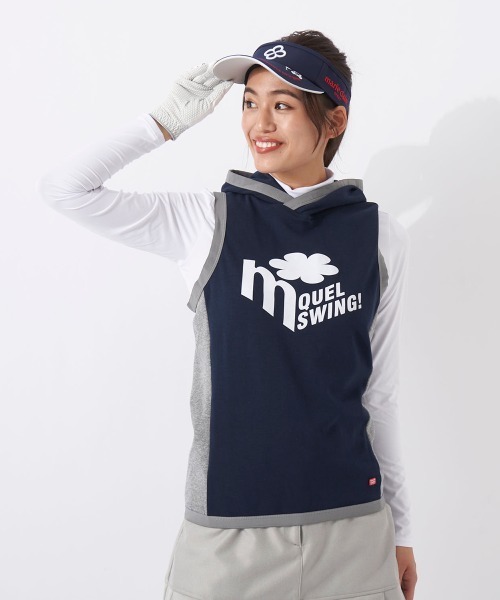 marie claire(マリ・クレール)の「【marie claire/マリ.クレール】レディースカットソーパーカーベスト+インナーシャツセット ゴルフ(ベスト・レディース・ネイビー/グレー/オフホワイト/イエロー・X-LARGE/LARGE/MEDIUM)」の3枚目の写真