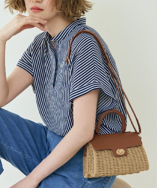 grove(グローブ)の「◆【雑誌掲載】フラップペーパーミニショルダー(ショルダーバッグ・レディース・キャメル/ライトブルー/ブラック/アイボリー/イエロー・00)」の5枚目の写真