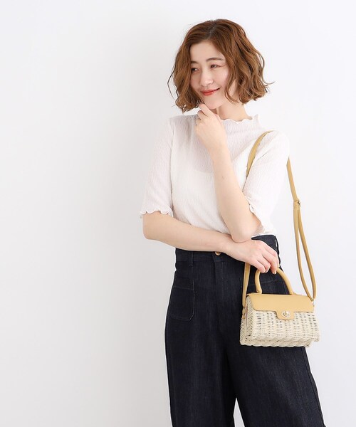 grove(グローブ)の「◆【雑誌掲載】フラップペーパーミニショルダー(ショルダーバッグ・レディース・キャメル/ライトブルー/ブラック/アイボリー/イエロー・00)」の8枚目の写真