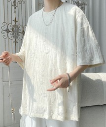 オーバーサイズダメージクルーネックTシャツ