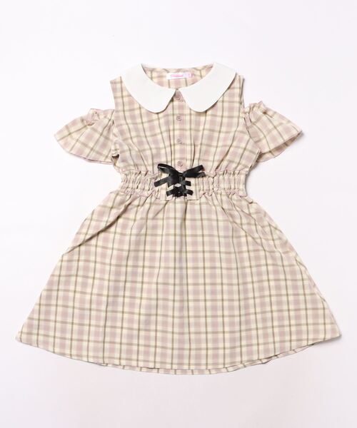 PINKHUNT（ピンクハント）の「PINKHUNT ウエストレースアップワンピース 9326K（ワンピース・キッズ・ベビーピンク/ネイビー・120cm/130cm/140cm/150cm/160cm）」の4枚目の写真