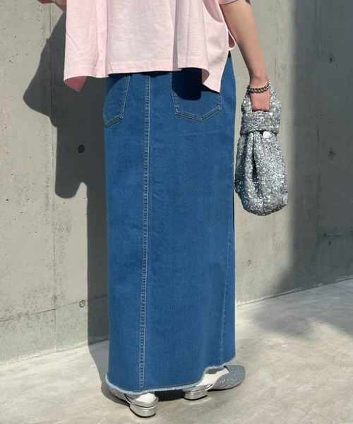 CIAOPANIC TYPY（チャオパニックティピー）の「【WEB限定】ストレッチデニムタイトスリットスカート（デニムスカート・レディース・サックスブルー/ブルー/ネイビー・MEDIUM/SMALL）」の19枚目の写真