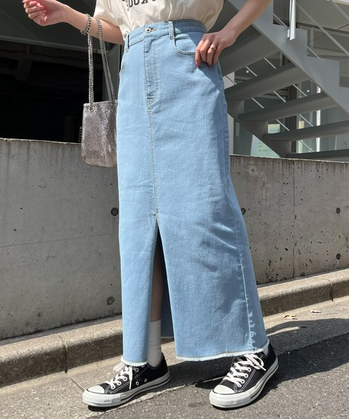 CIAOPANIC TYPY（チャオパニックティピー）の「【WEB限定】ストレッチデニムタイトスリットスカート（デニムスカート・レディース・サックスブルー/ブルー/ネイビー・MEDIUM/SMALL）」の21枚目の写真