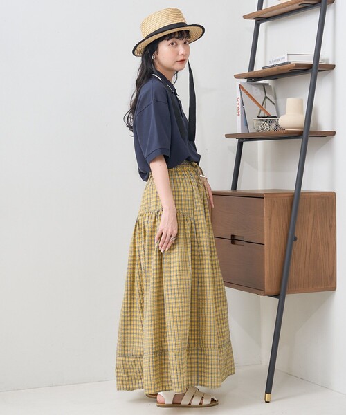 FREAK'S STORE（フリークスストア）の「カラーチェック ボリュームスカート（スカート・レディース・イエロー/ブルー・ﾌﾘ-）」の5枚目の写真