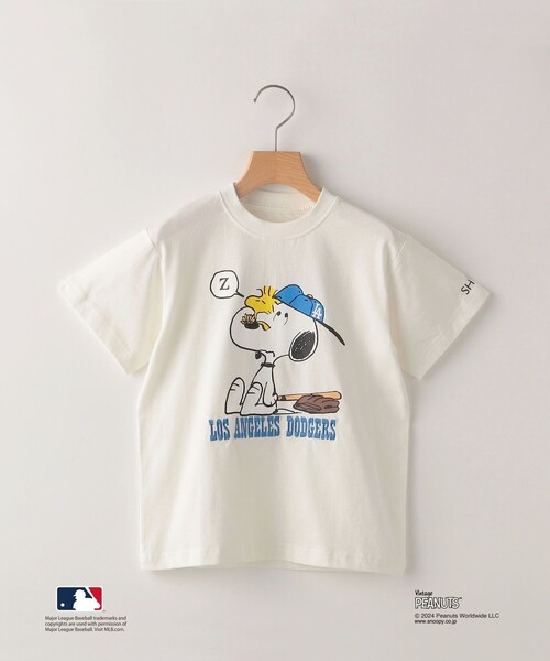 SHIPS（シップス）の「SHIPS KIDS:85～95cm / スヌーピー×MLB TEE（Tシャツ/カットソー・キッズ・ブルー/ホワイト/グリーン/ネイビー・X-SMALL）」の2枚目の写真