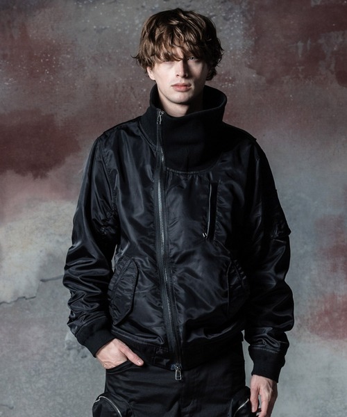 glamb(グラム)の「High Neck MA-1 / ハイネックMA-1(MA-1・メンズ・カーキ/ブラック/ブルー・S/M/L)」の13枚目の写真