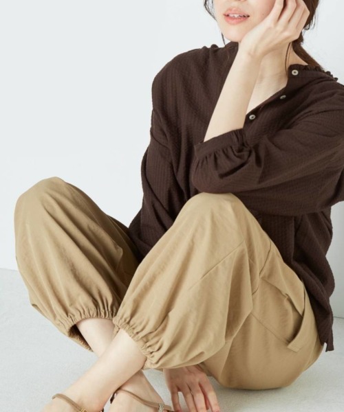 nissen（ニッセン）の「パラシュートカーゴパンツ【吸汗速乾・接触冷感・UVカット】（カーゴパンツ・レディース・ブラック/ライトベージュ/カーキ/ベージュ・S/M/L/LL）」の8枚目の写真
