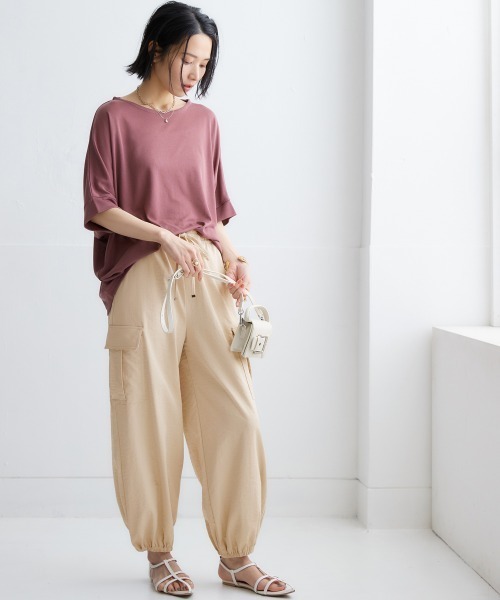 nissen（ニッセン）の「パラシュートカーゴパンツ【吸汗速乾・接触冷感・UVカット】（カーゴパンツ・レディース・ブラック/ライトベージュ/カーキ/ベージュ・S/M/L/LL）」の15枚目の写真