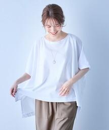 ハイツイストコットンポンチョ風Tシャツ