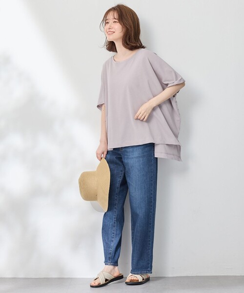 ANY(エニィ)の「ハイツイストコットンポンチョ風Tシャツ(Tシャツ/カットソー・レディース・グレー系/イエロー系/ライトグレー系/ホワイト系・F)」の20枚目の写真